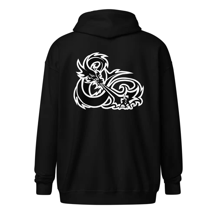 ELFSAR ZIP HOODIE Black & White Dragon on back product image (1)