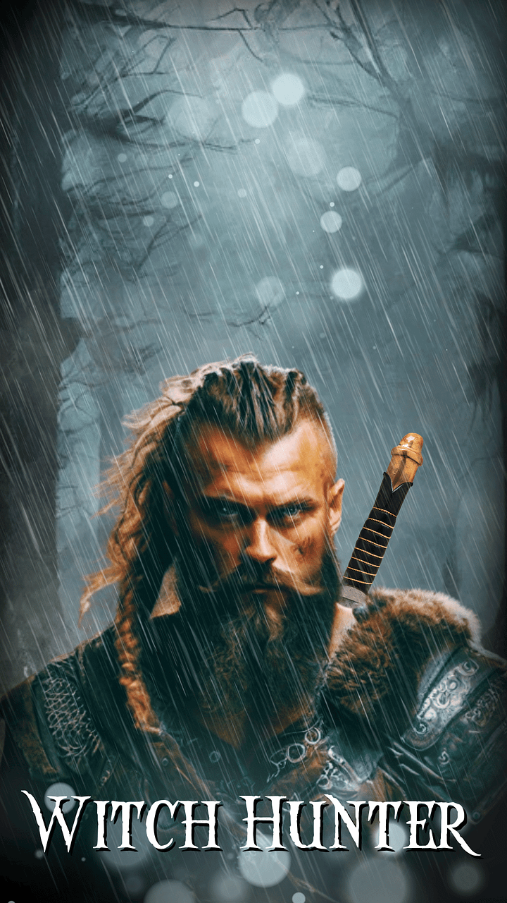Witch Hunter - Phone Wallpaper (OG Version - Rain, Lens Flare & Vignette) product image (1)