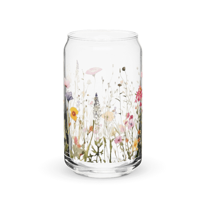 Blossom Glass: Floral Can-Shaped Glass product image (6)