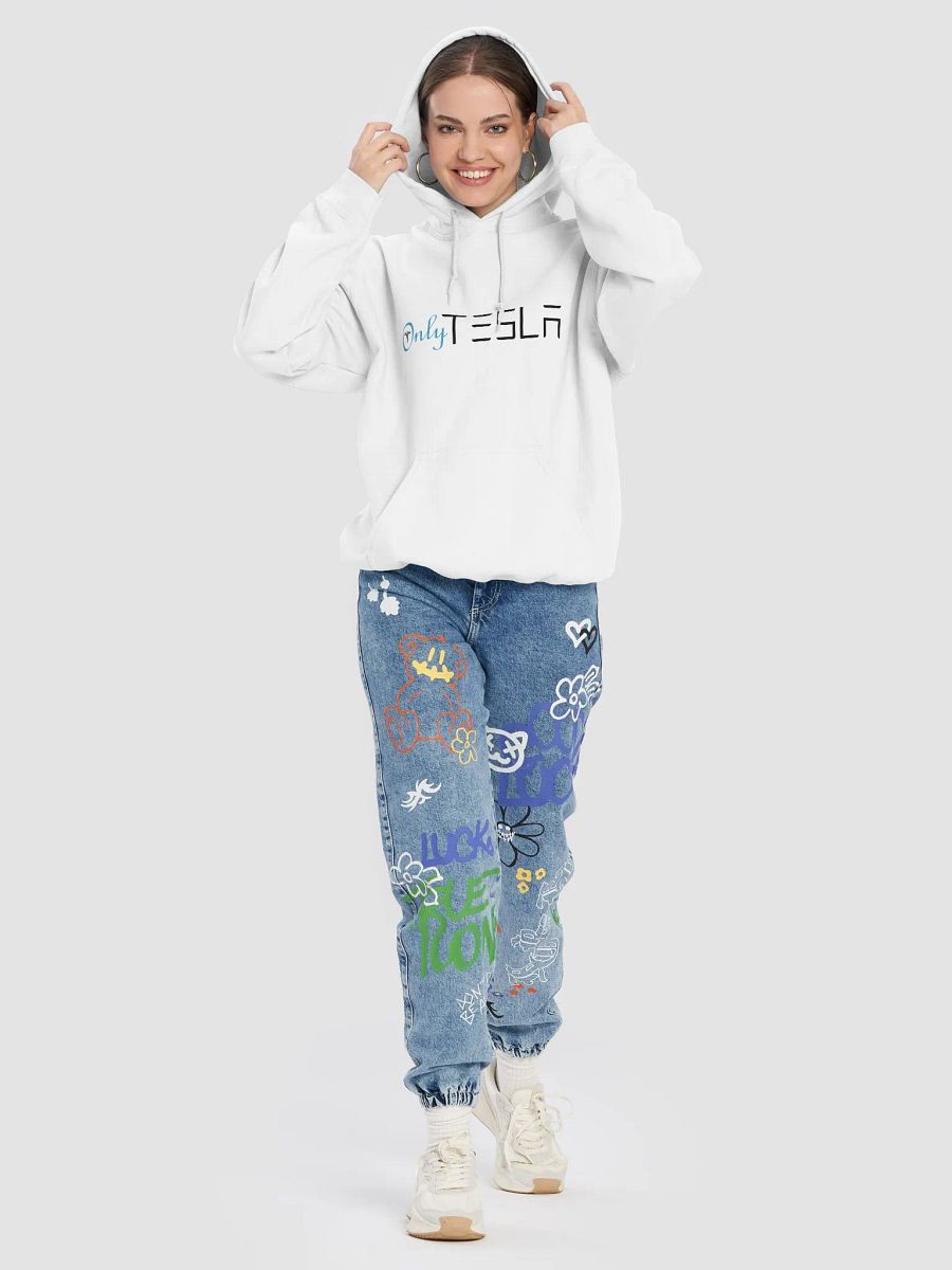 "OnlyTesla" White Hoodie product image (8)