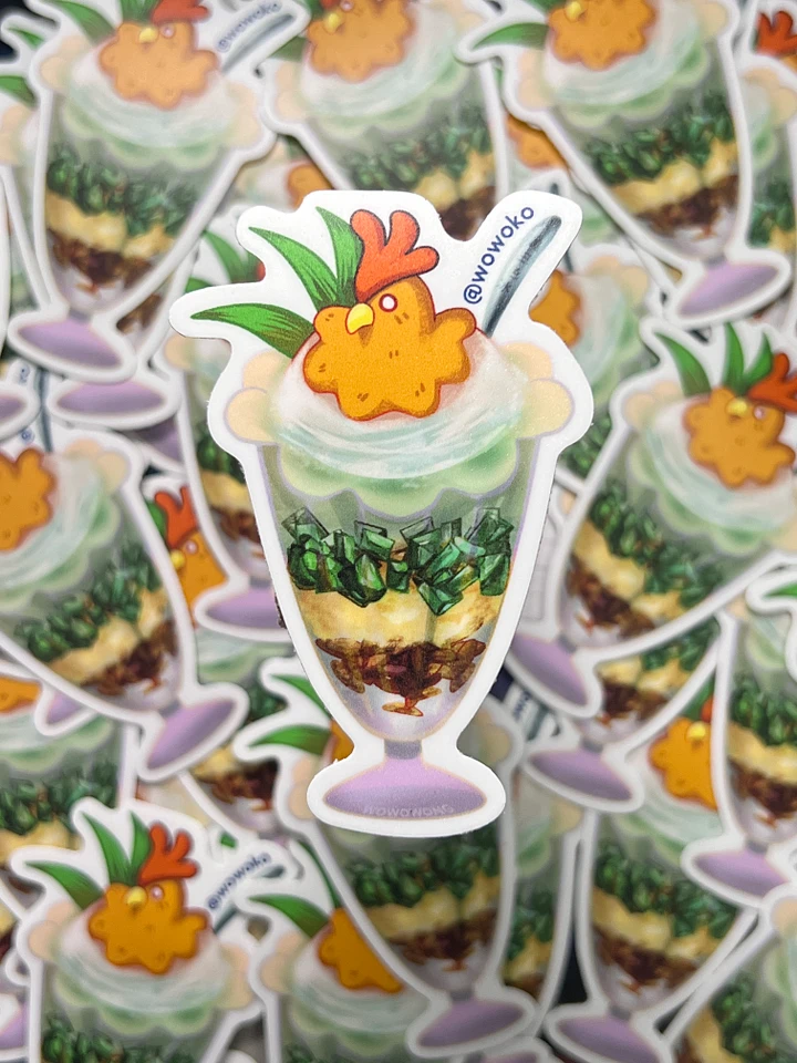Zodiac Drink - Three Color Rooster Dessert - Sticker product image (1)