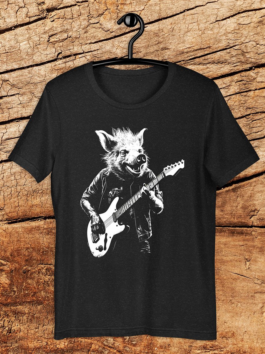 Pig Playing Guitar Tee - Rock & Roll Rocker Graphic Unisex Shirt product image (1)