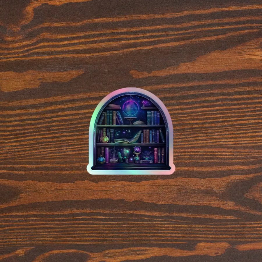 Starry Book Shelf Holographic Sticker product image (4)