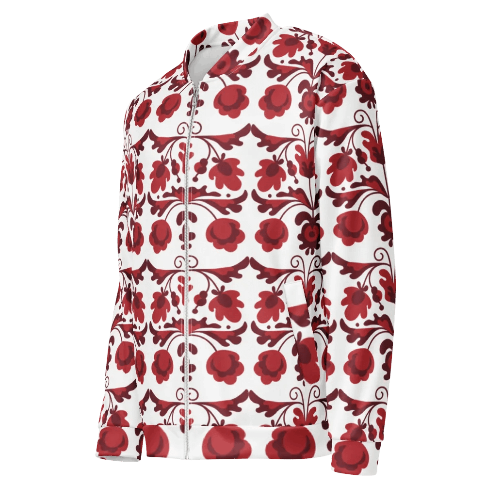 Symphony in Red Floral Bomber Jacket product image (7)