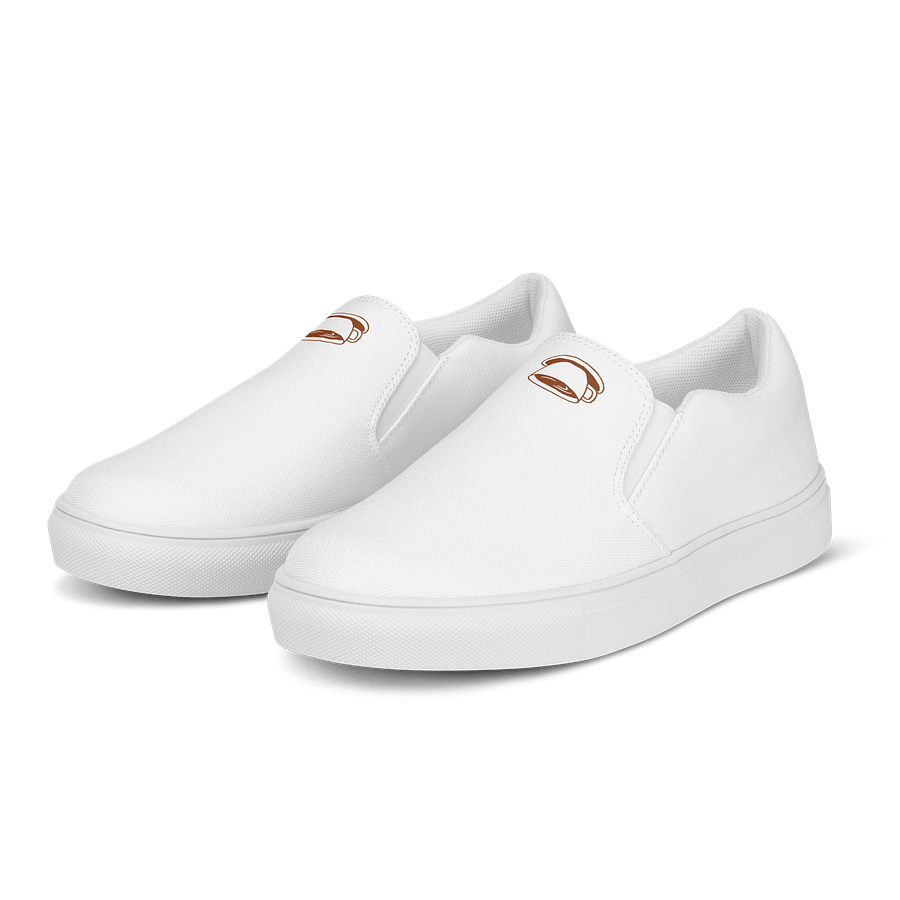 White "Coffee" Women's Canvas Slip-Ons product image (3)