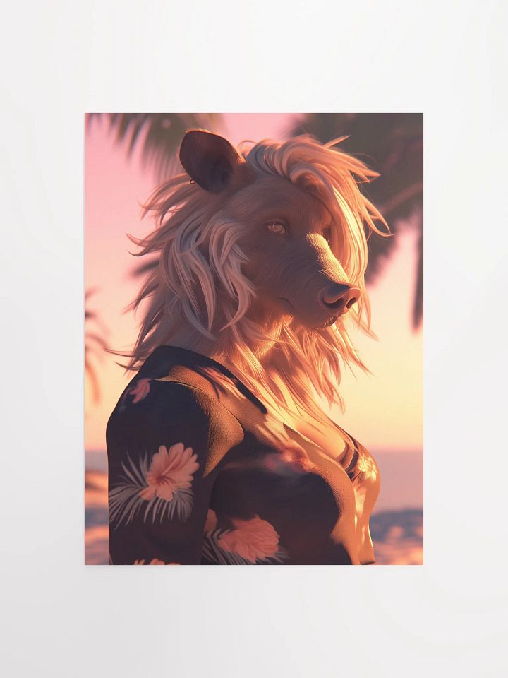 Tropical Boar Sunset Matte Poster product image (2)