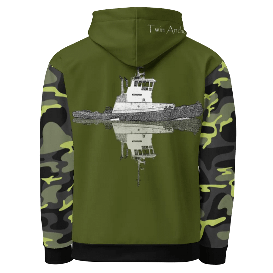 Camouflage & Green Westrac tug Hoodie product image (3)