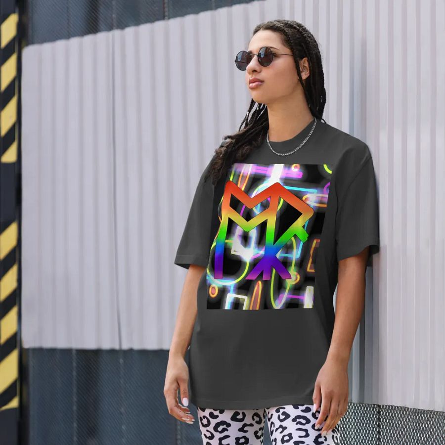 ToRk Rune Oversized Faded T-Shirt (LGBT Tones) product image (8)