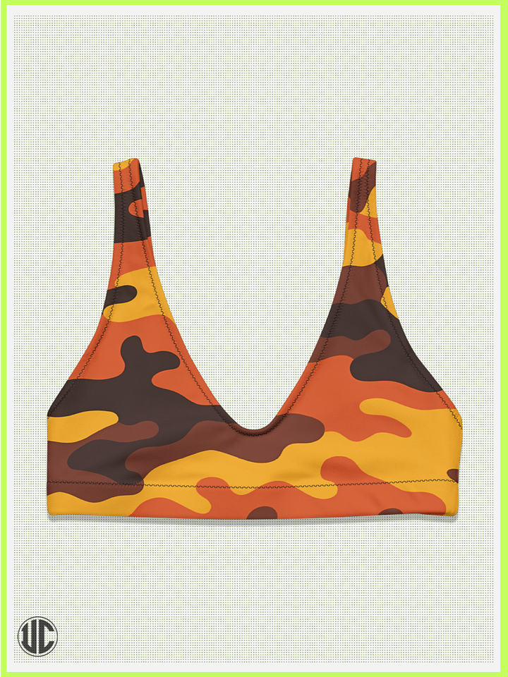 UnkoCon – Savage Sunset Orange Camo Bikini Top product image (1)