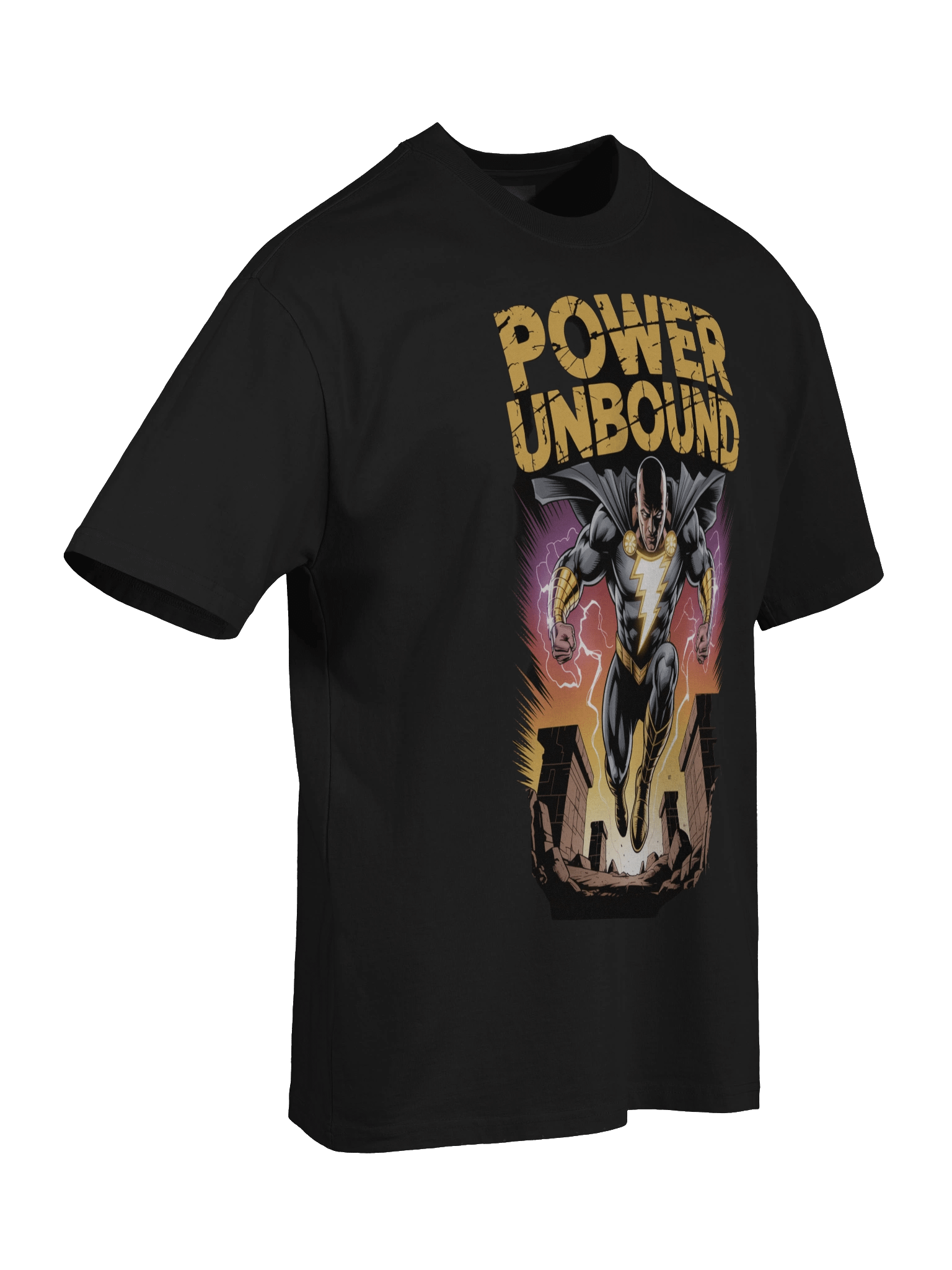 Power Unbound: Black Adam Inspired Oversized Faded T-Shirt product image (8)