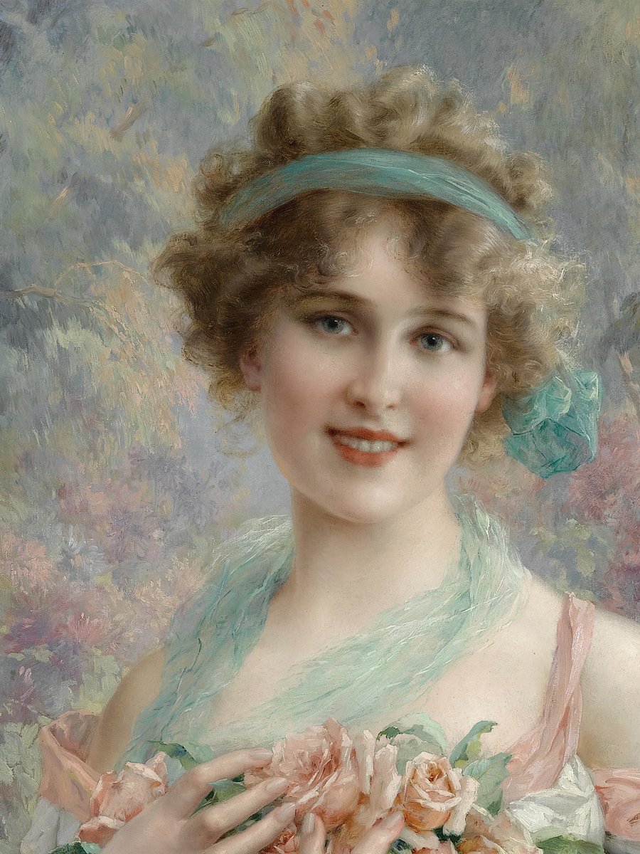"Fille Aux Roses" by Emile Vernon Print product image (3)