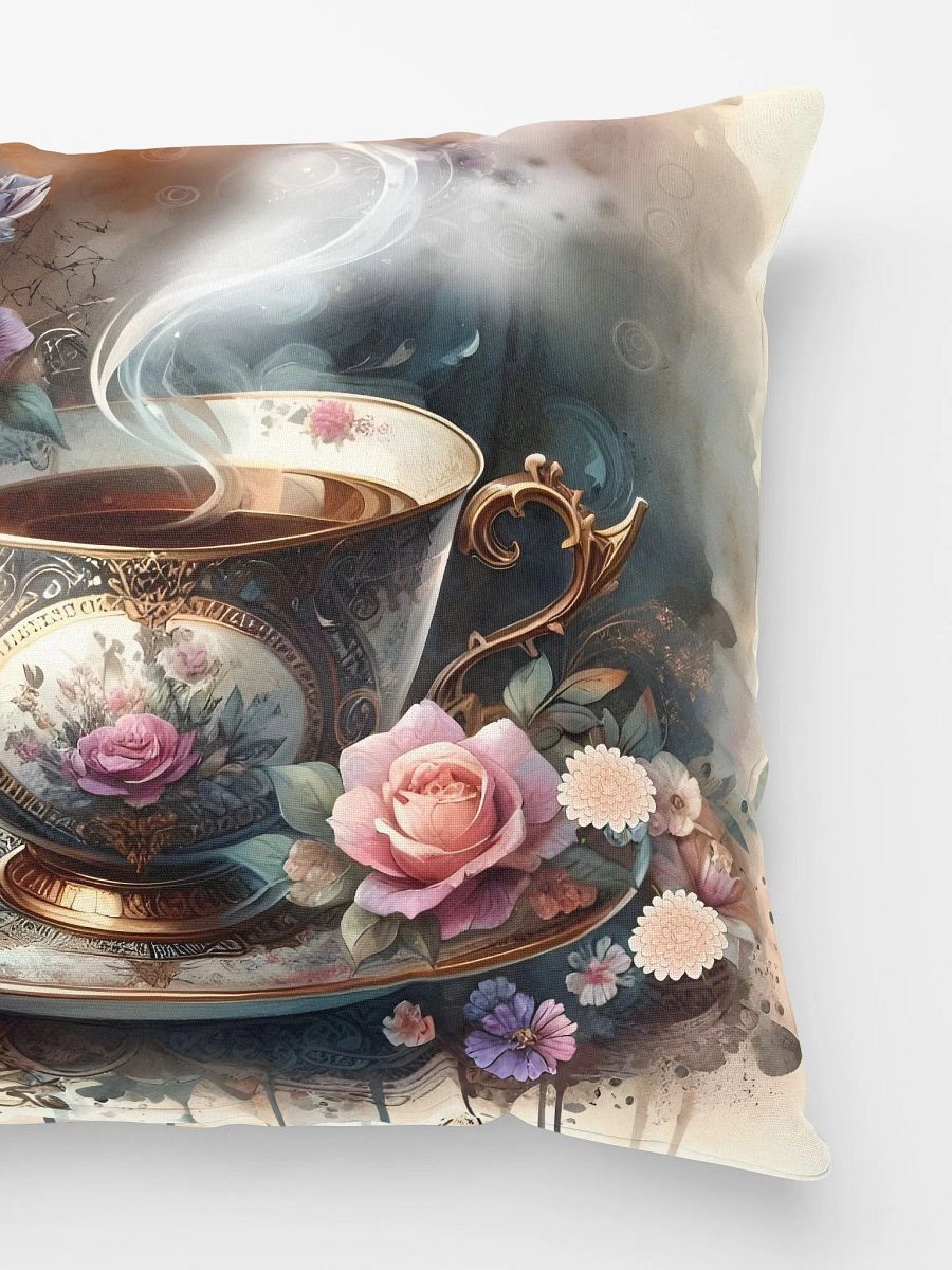 Tranquil Vintage Tea Cup Roses Pillow product image (2)