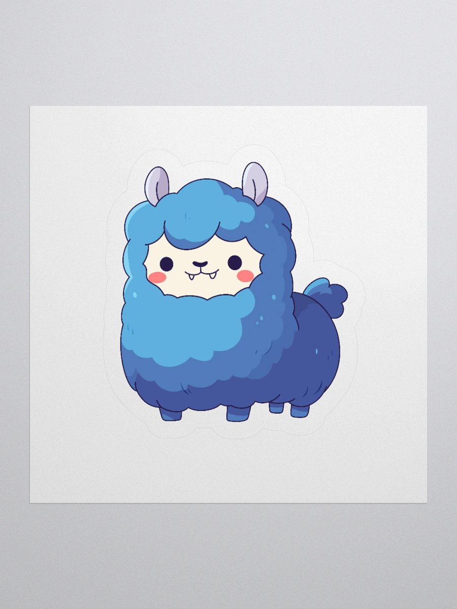 Muffang Alpaca Sticker – Chubby Blue Alpaca Vinyl Decal product image (3)