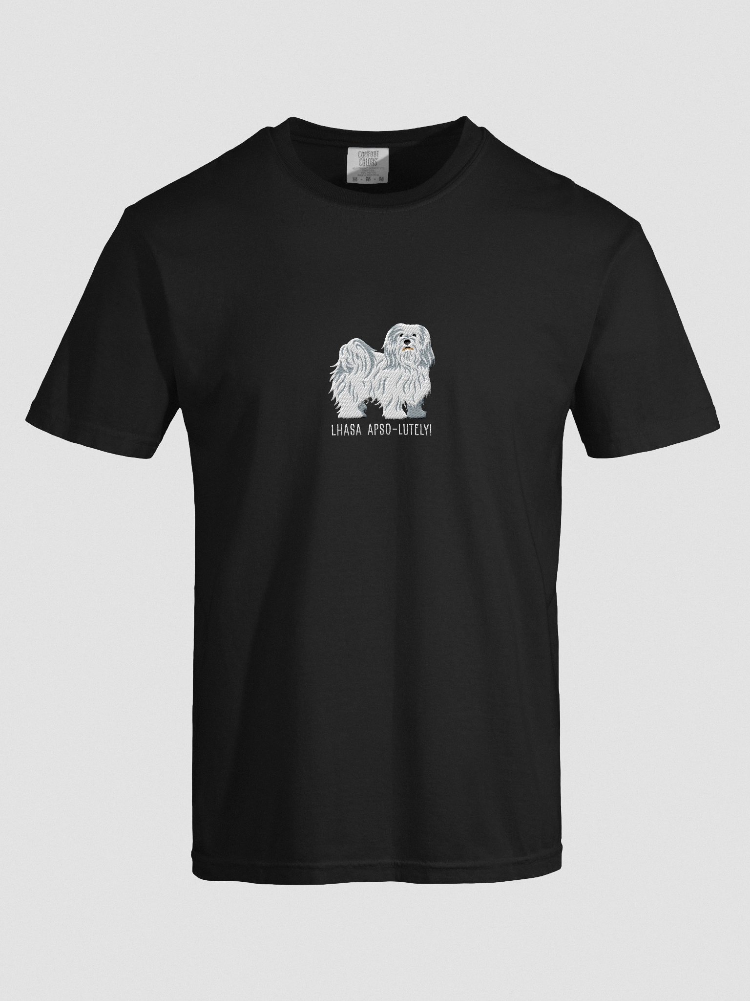Lhasa Apso-lutely T-Shirt(Embroidered) of a Lhasa Apso(White) product image (10)