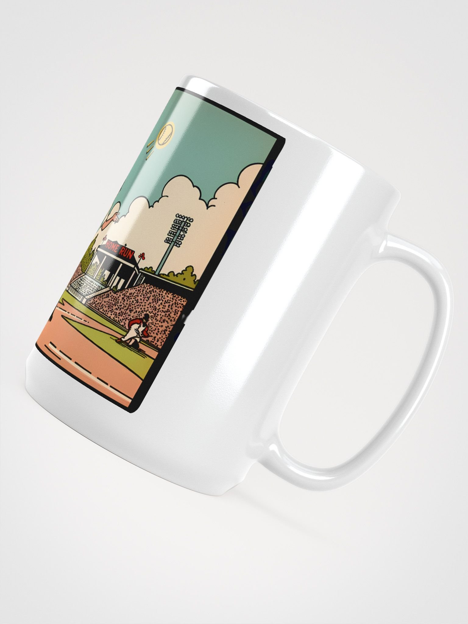 Vintage Baseball Card: Retro Home Run Scene Glossy Mug product image (4)