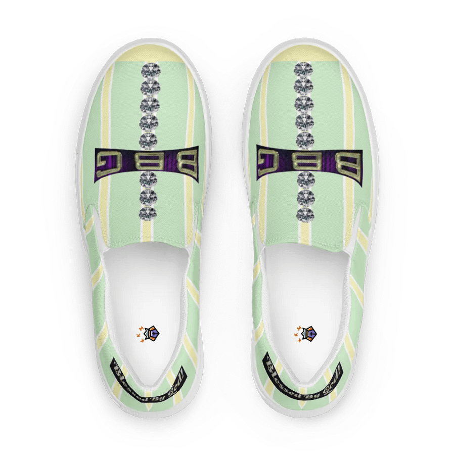 BBG Lime Green & Yellow Diamond Cross Women's Slip On product image (7)