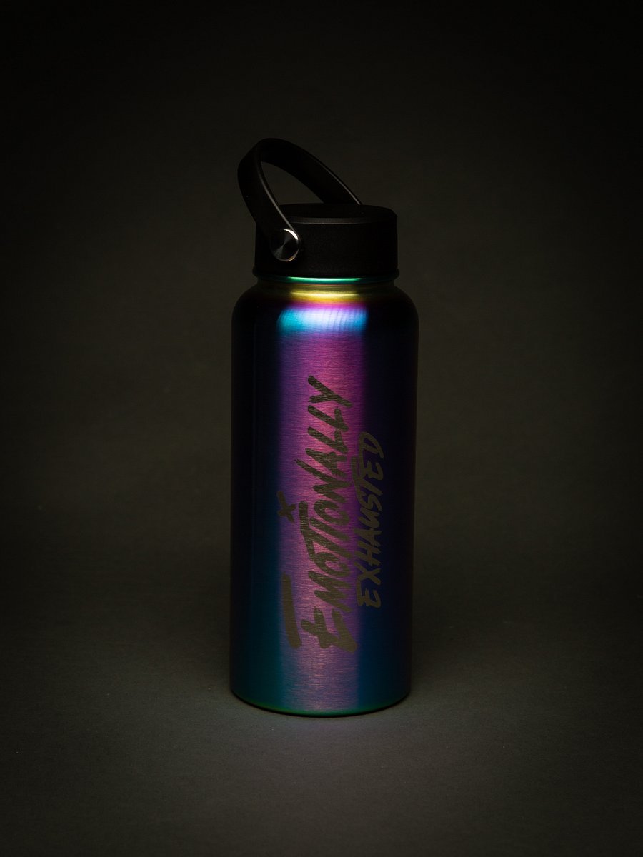 LAST FEW Emotionally Exhausted Water Bottle Holographic 32 Oz last-few-emotionally-exhausted-water-bottle-holographic-32-oz