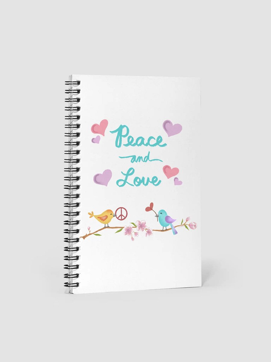 Peace and Love White Notebook product image (1)