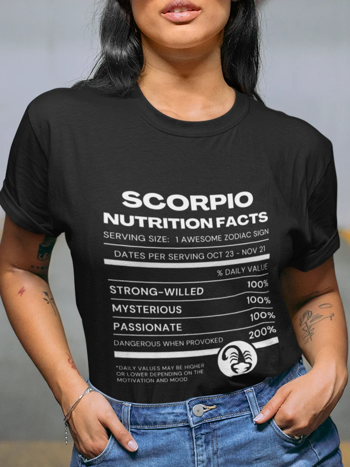 Scorpio Nutrition Facts T-Shirt product image (1)