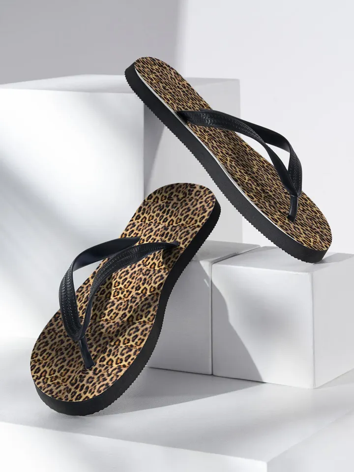 Leopard Print Custom Flip Flops 🐆☀️ product image (2)