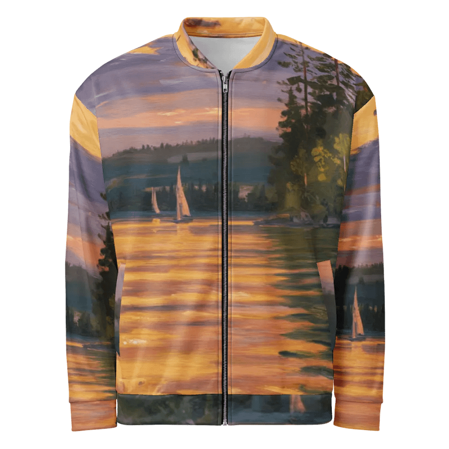 Sunset Lake Sailing, Unisex Bomber Jacket product image (3)
