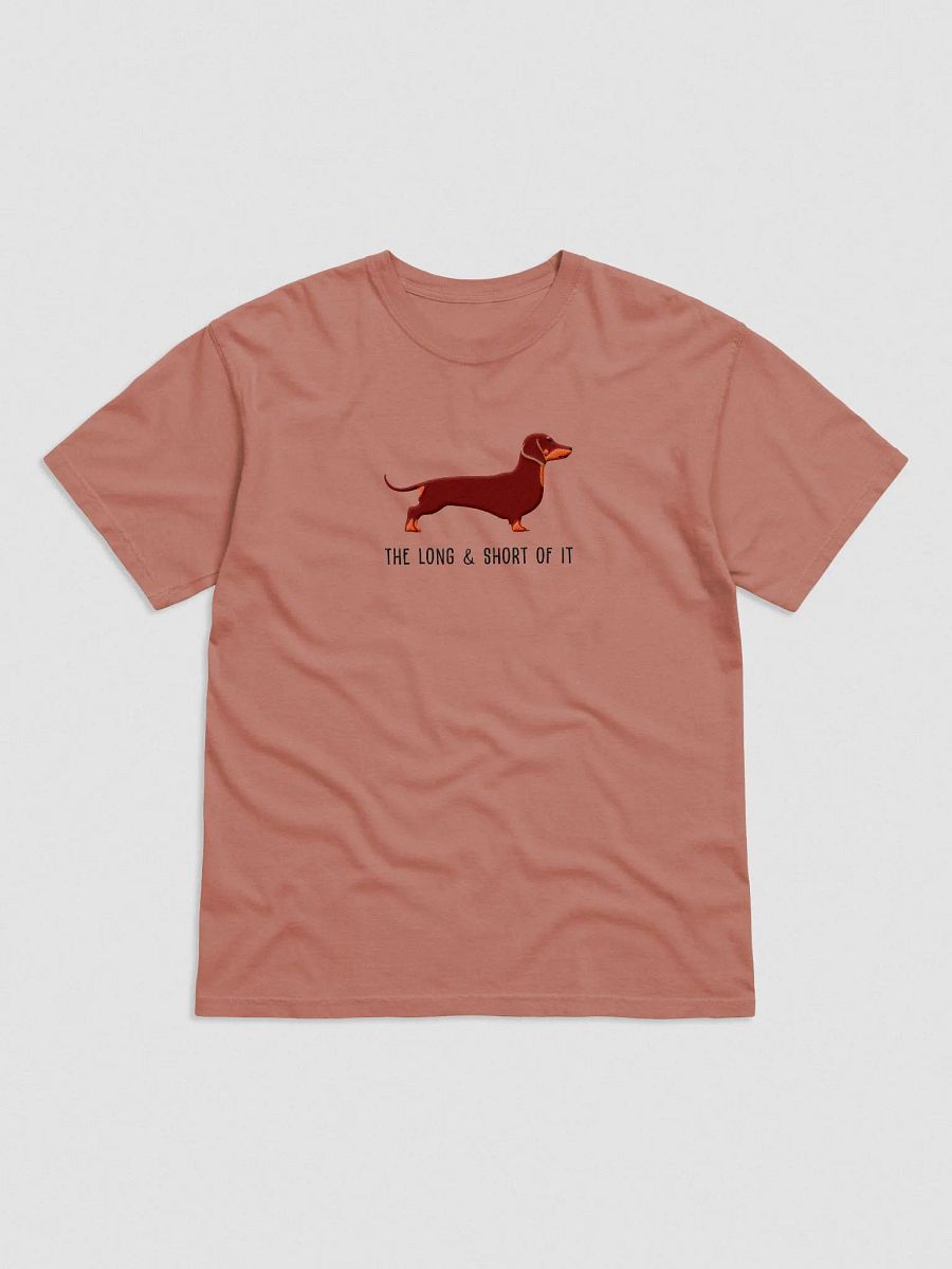 The Long and Short of It T-Shirt(Embroidered) of a Dachshund(Red & Tan) product image (4)