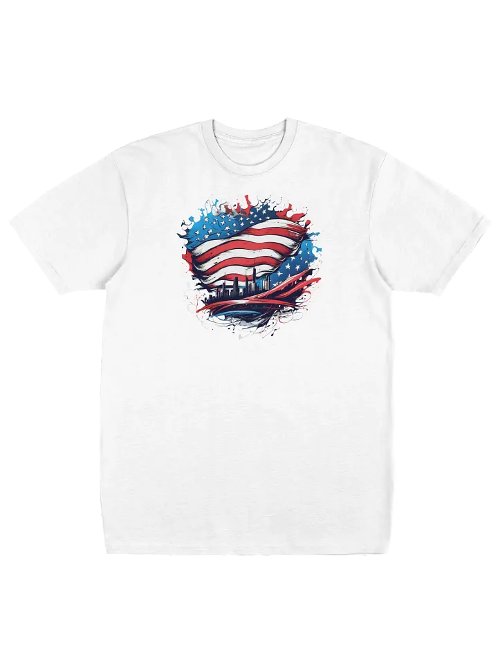 Patriotic City Skyline Tee, USA Flag Shirt, Perfect Gift for Patriots product image (2)