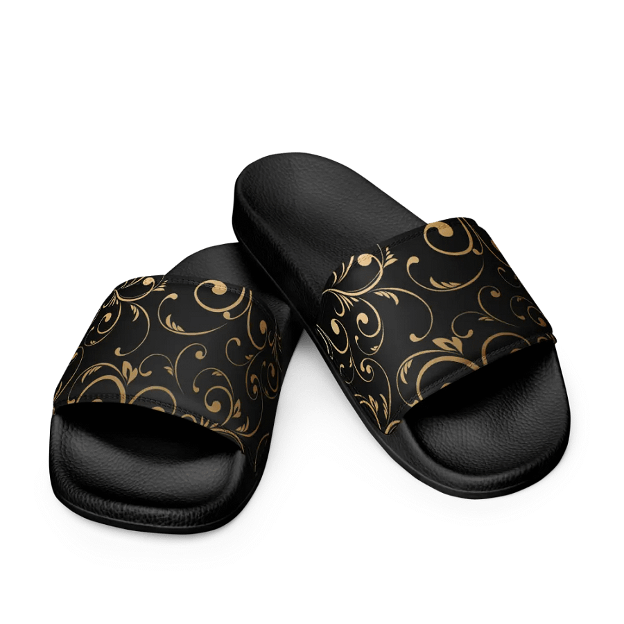 Golden Floral Swirl Men's Slides product image (9)
