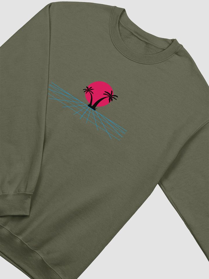 Retro-Futuristic Palm Tree Sunset Crewneck product image (2)