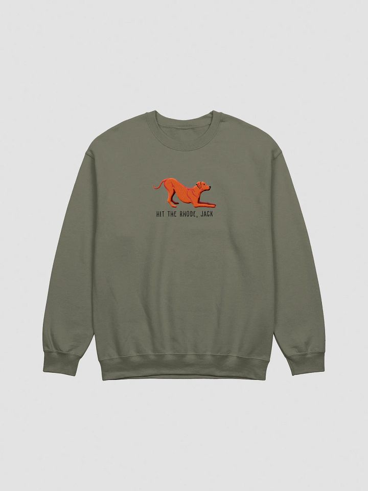 Hit the Rhode, Jack Sweatshirt (Embroidered) of a Rhodesian Ridgeback(Red) product image (7)