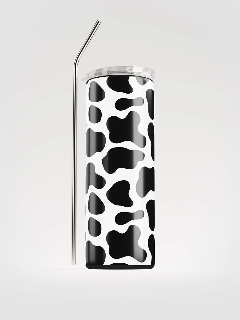Moo-ve Over for Style with our Cow Print Stainless Steel Tumbler | Eco-Friendly 20 oz Tumbler with Reusable Straw