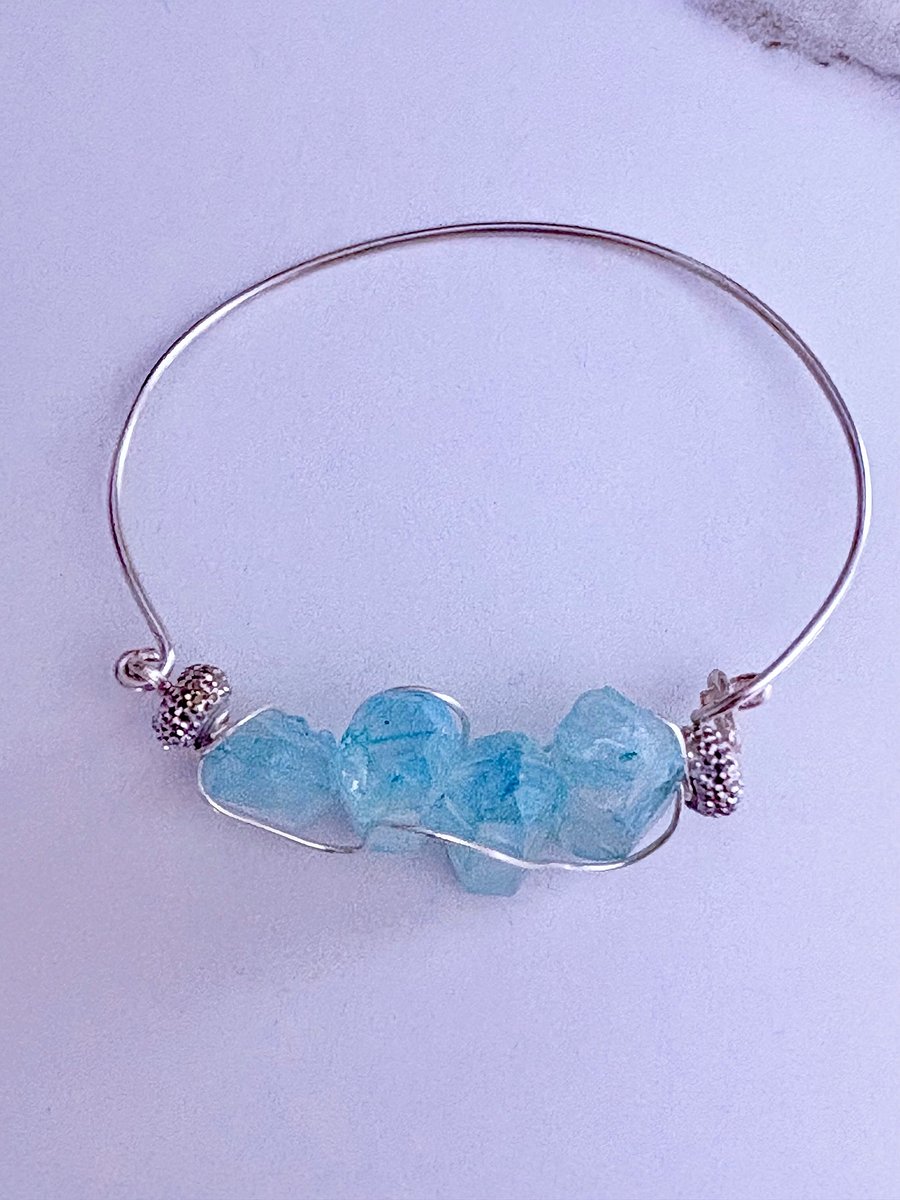Handmade 7.5" Wire Wrapped Bracelet | Light Pink Crystals | Coastal Charm Jewelry by Monique Faella Designs™ | MFD-00196 product image (4)