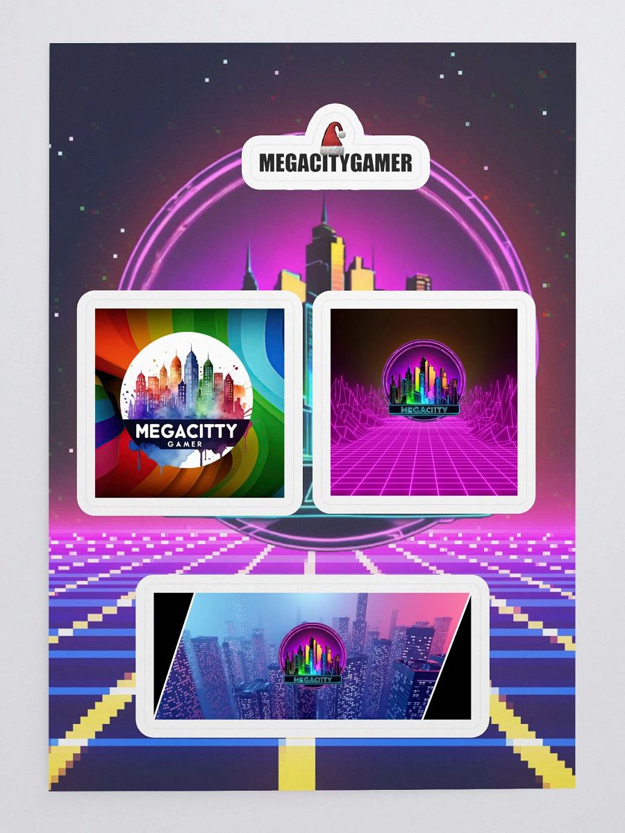 Neon Megacity Skyline Sticker Sheet product image (2)