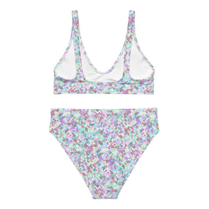 Colorful Mosaic Pattern Design High Waisted Bikini - v6 product image (2)