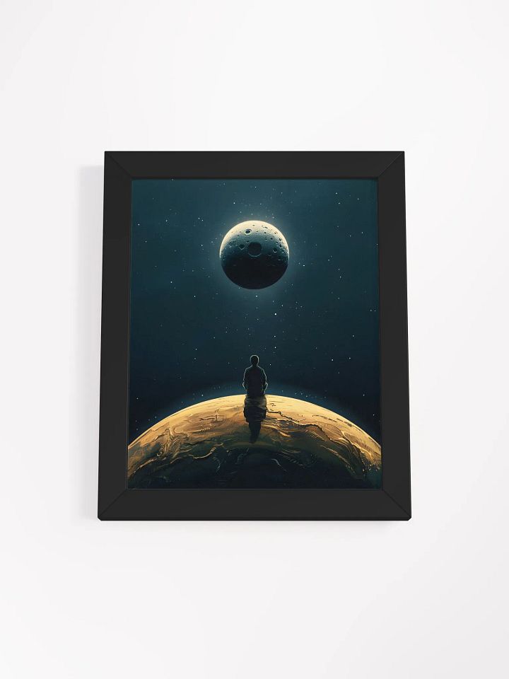 Solitude on a Distant World Framed Print | Contemplative Space Art product image (1)