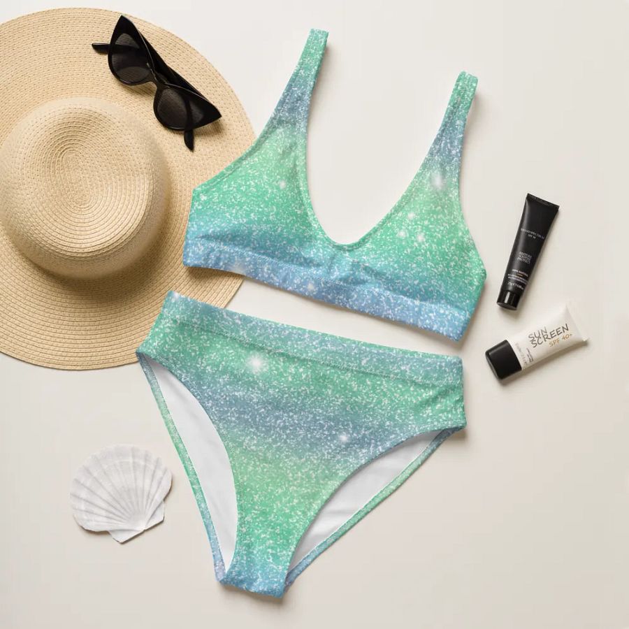 Glitter Unicorn Texture Design High Waisted Bikini (8) product image (11)