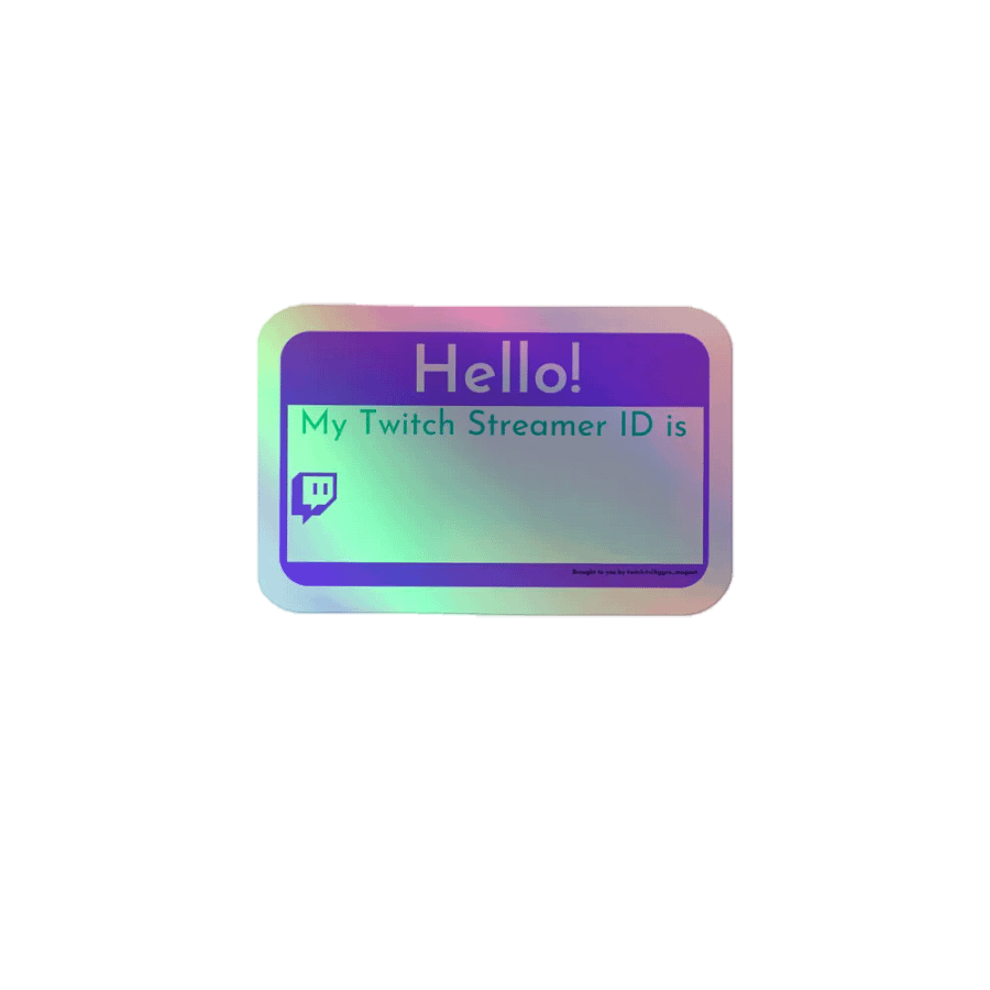 Hello! Twitch Streamer ID Holographic Sticker product image (1)