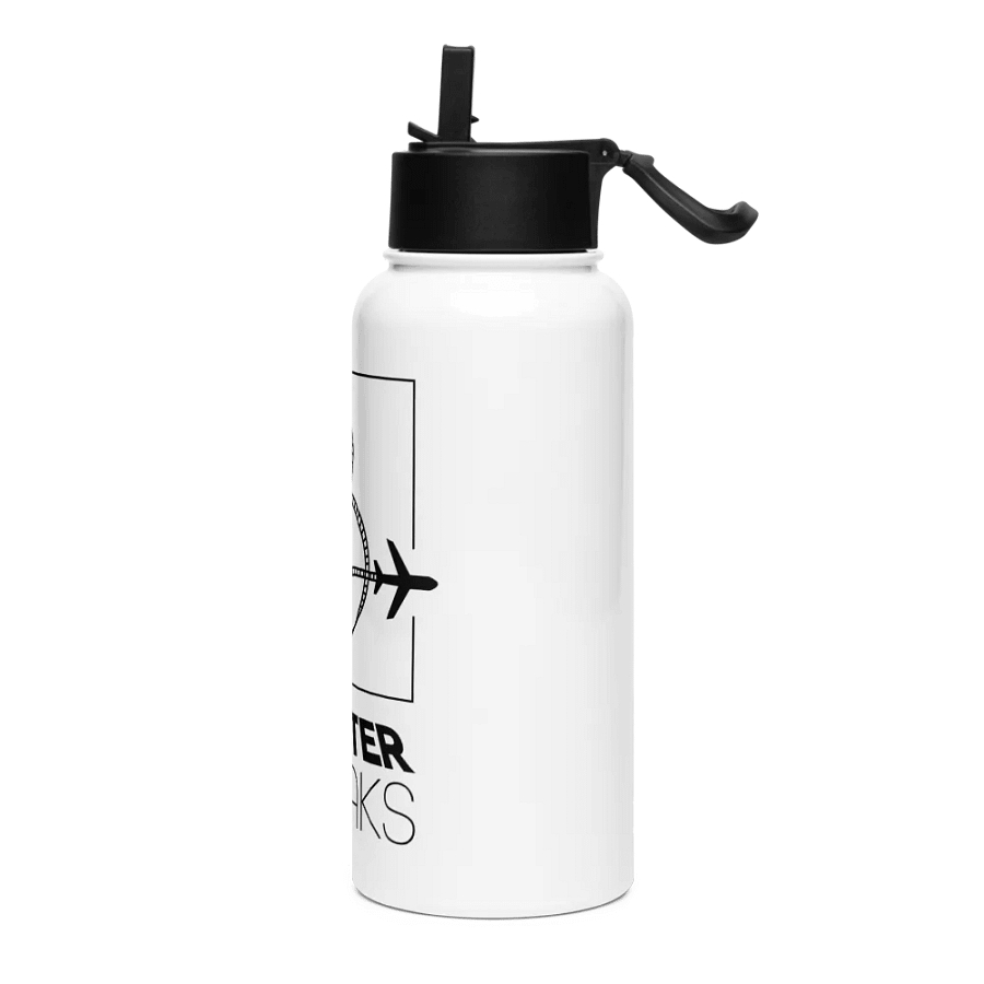 Coaster Breaks Stainless Steel Water Bottle with a Straw Lid - White & Black product image (3)