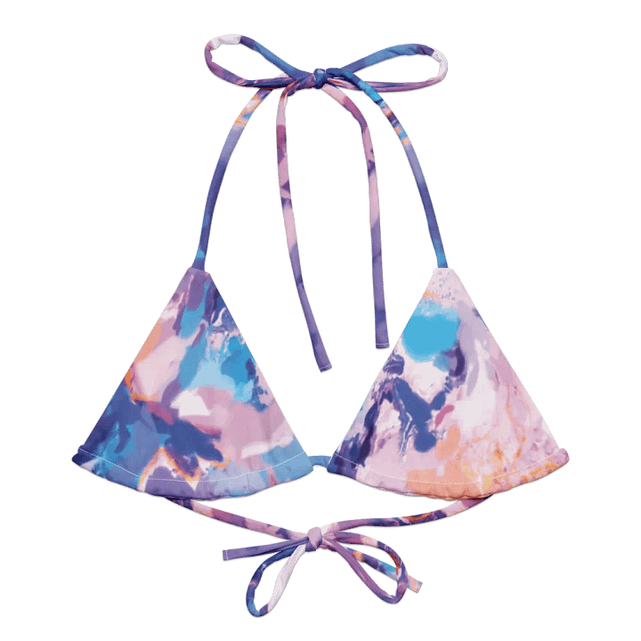 Triangle Bikini Top "Marble Effect Pastel Blue Purple Dreamy Waves" product image (2)