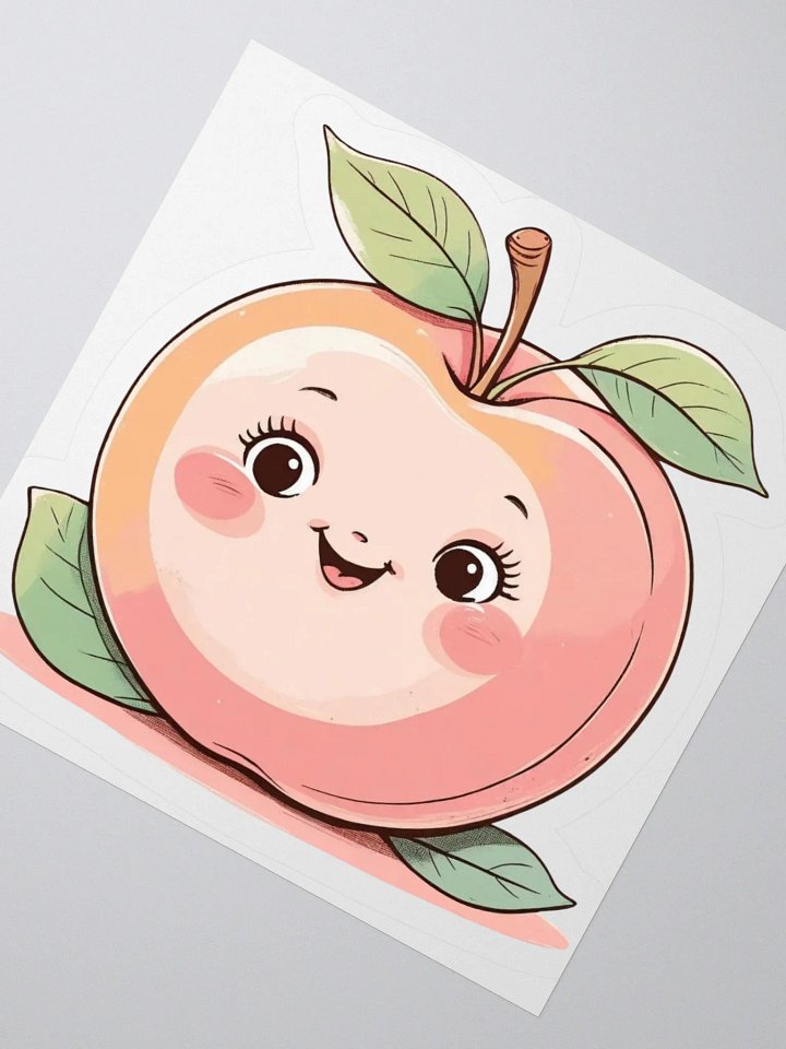 Cheerful Peach Kiss Cut Stickers product image (2)