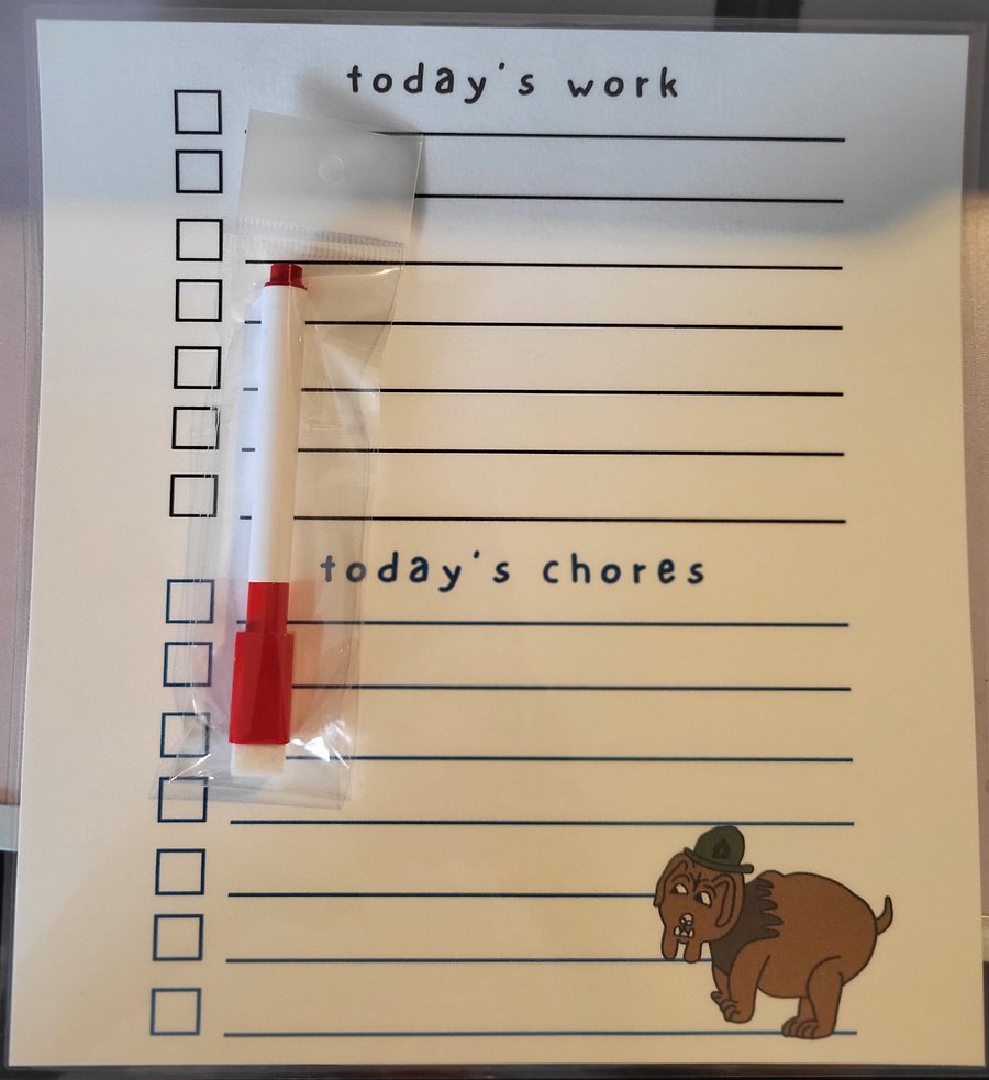 🐶📝 Cartoon Bulldog Dry Erase To-Do List – Tough on Tasks, Cute on Style! 📝🐶 product image (1)