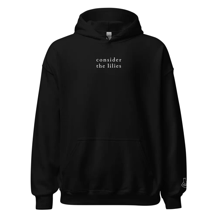 Consider the Lilies White Embroidered Hoodie product image (1)