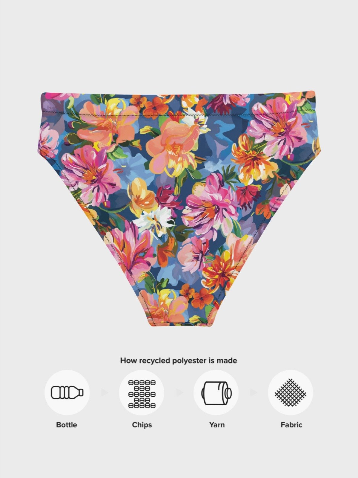 High-Waisted Bikini Bottom "Bold Abstract Florals" product image (8)