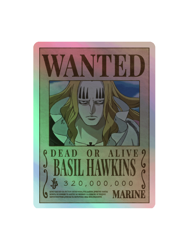 Basil Hawkins Wanted Poster Holographic Sticker Sheet product image (4)