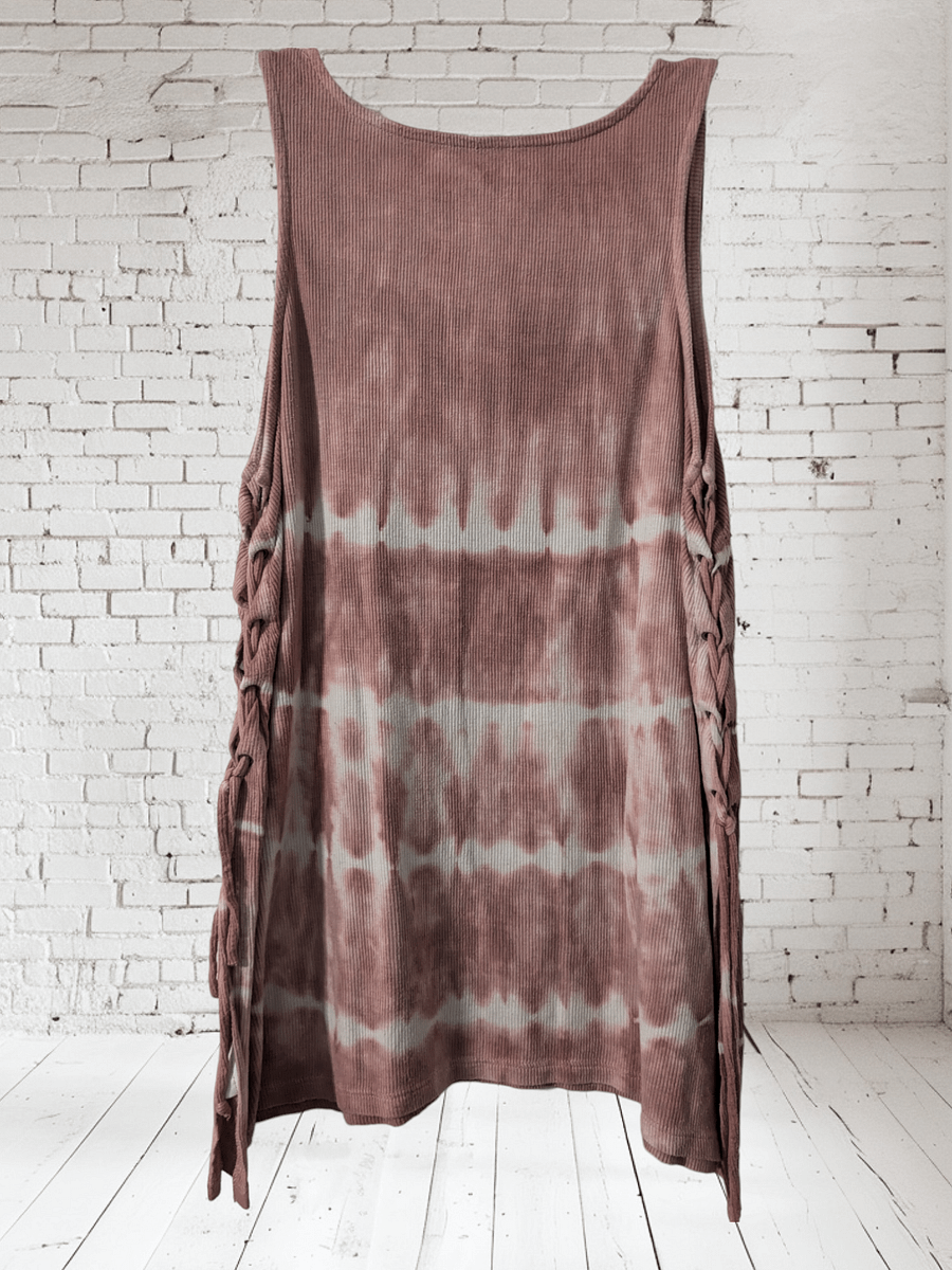 S Tie Dyed Tank with Lace Up Sides product image (2)