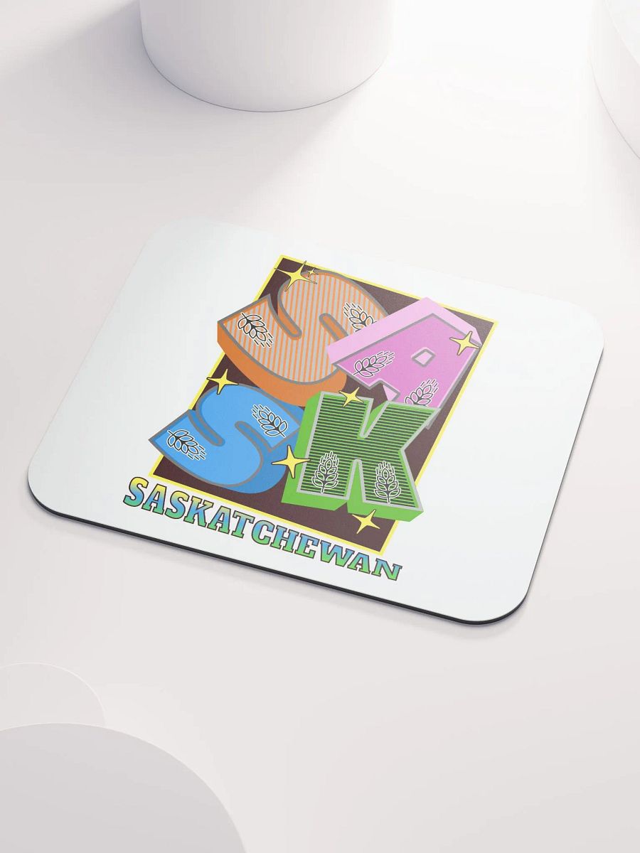 Sask Saskatchewan Block Letter Wheat Mouse Pad product image (3)