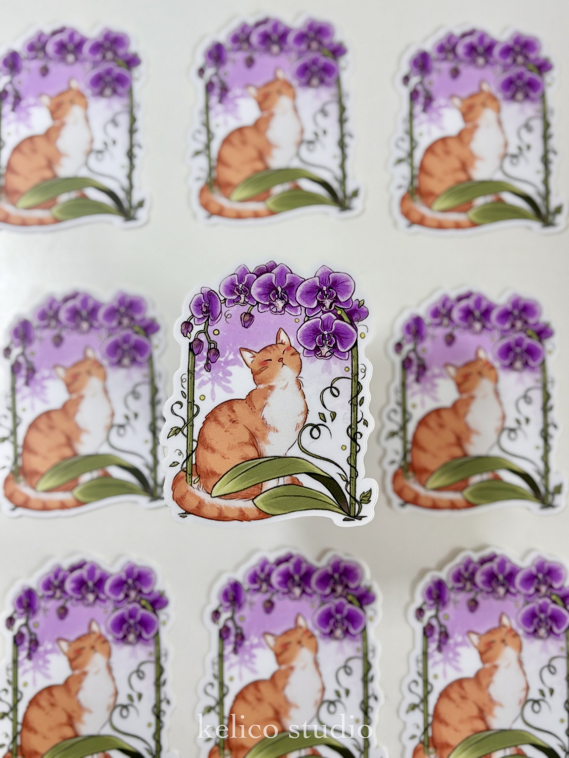 orchid cat (secondary series) • die-cut sticker product image (1)