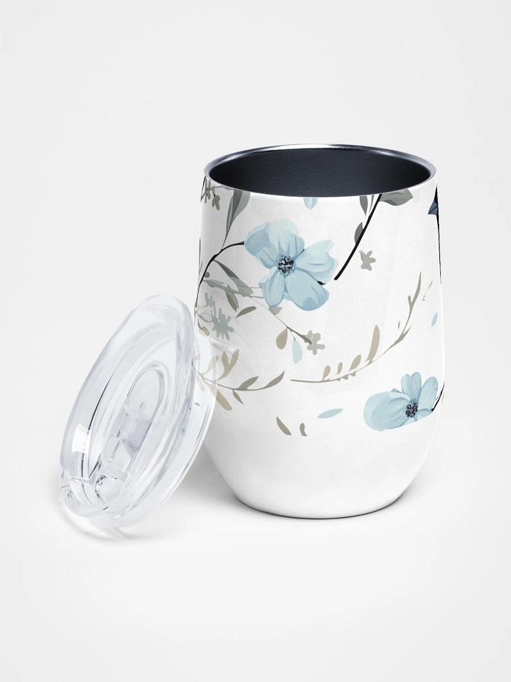 Wine Tumbler with a Crow and Blue Flowers product image (2)