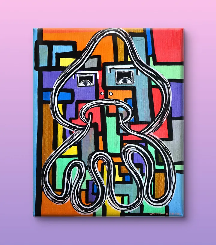 Mushroom Turn Ghosty | Original Canvas Painting product image (1)