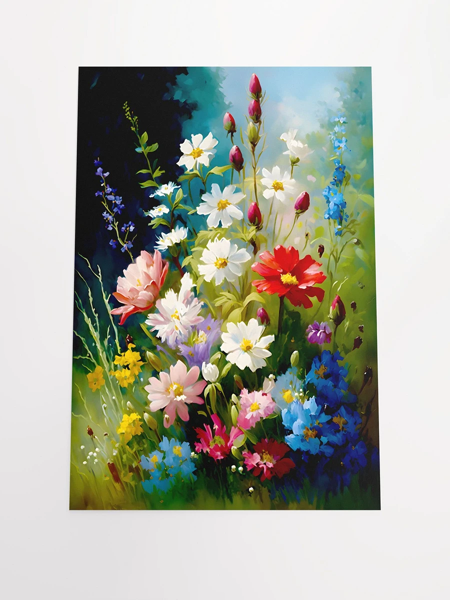 Wildflower Meadow with Daisies Cosmos and Bluebells Matte Poster product image (3)